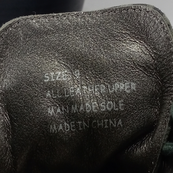 GREY CITY Pale Green Black Spotted Suede Lace-Up Stacked Platform Wedges EUC - Picture 3 of 16